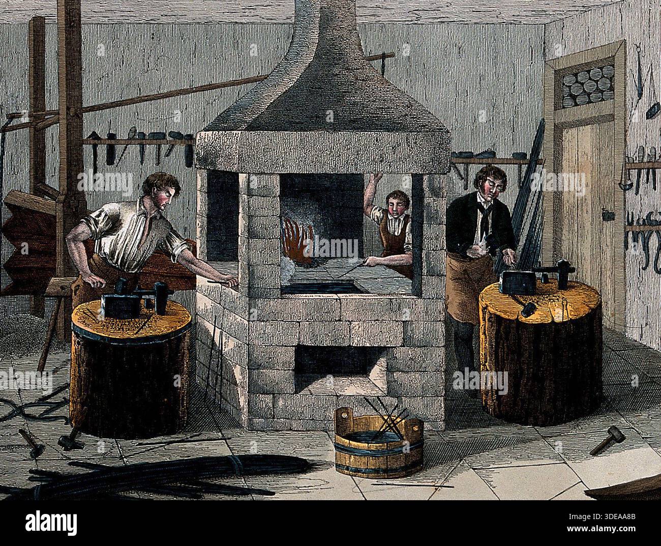 Schmiede bei der Arbeit, 1847 Stockfoto