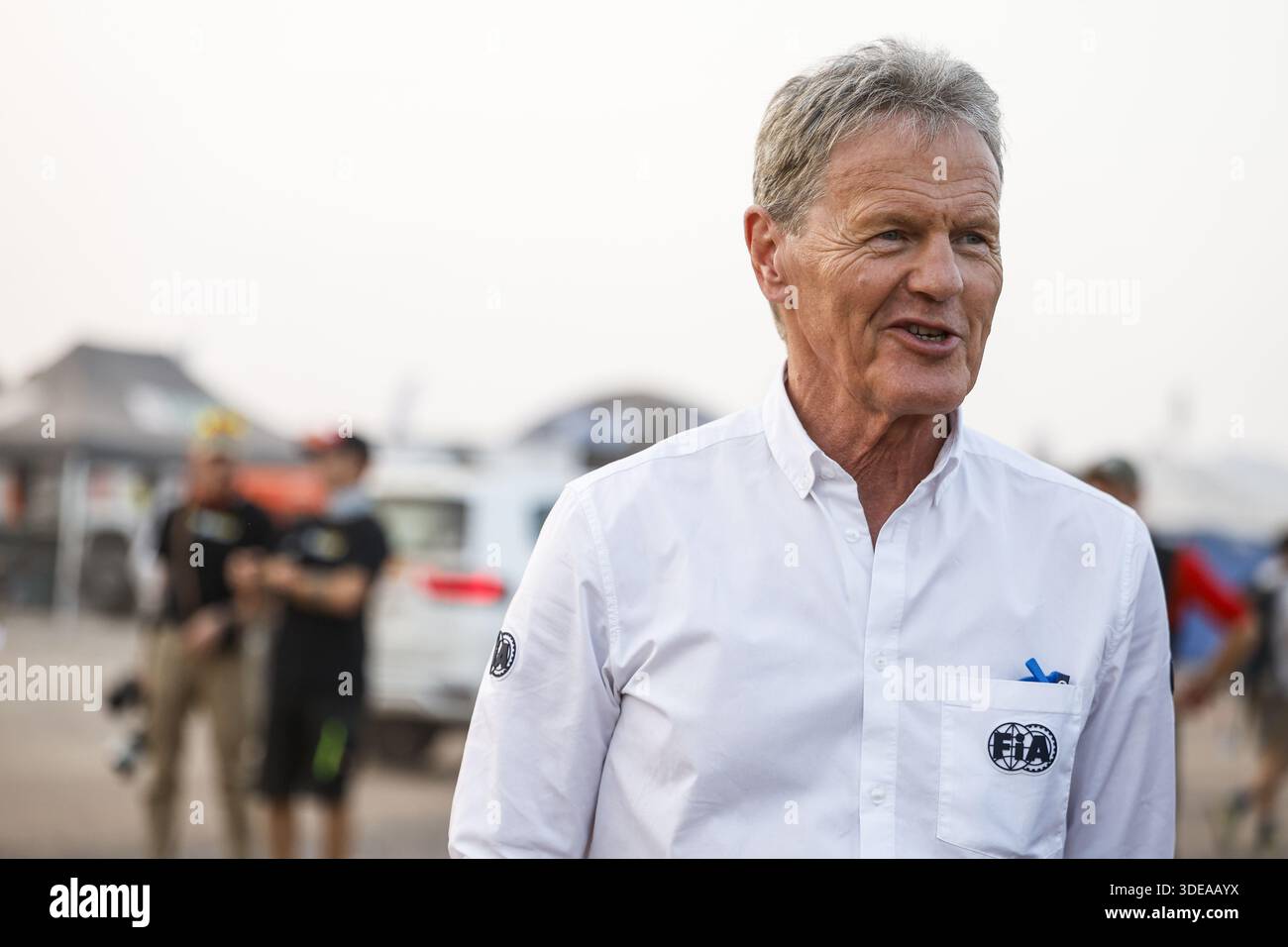 WILSON Malcolm, Teamchef von Ford M-Sport, Porträt während der dritten Etappe der Dakar 2026, am 6. Januar 2026 in Al-Ula, Saudi-Arabien Stockfoto