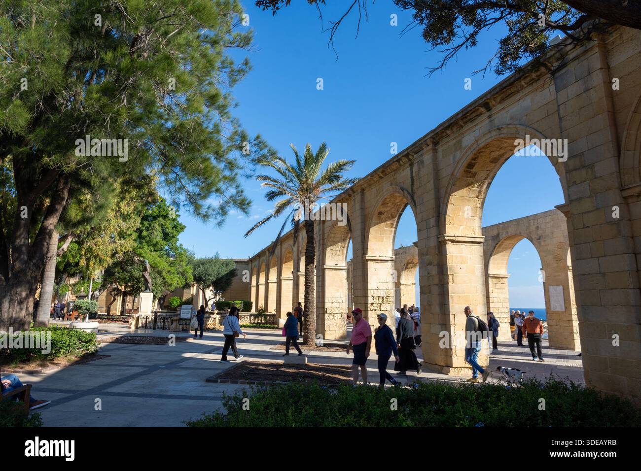 Die Upper Barrakka Gardens in Valletta, Malta. Stockfoto