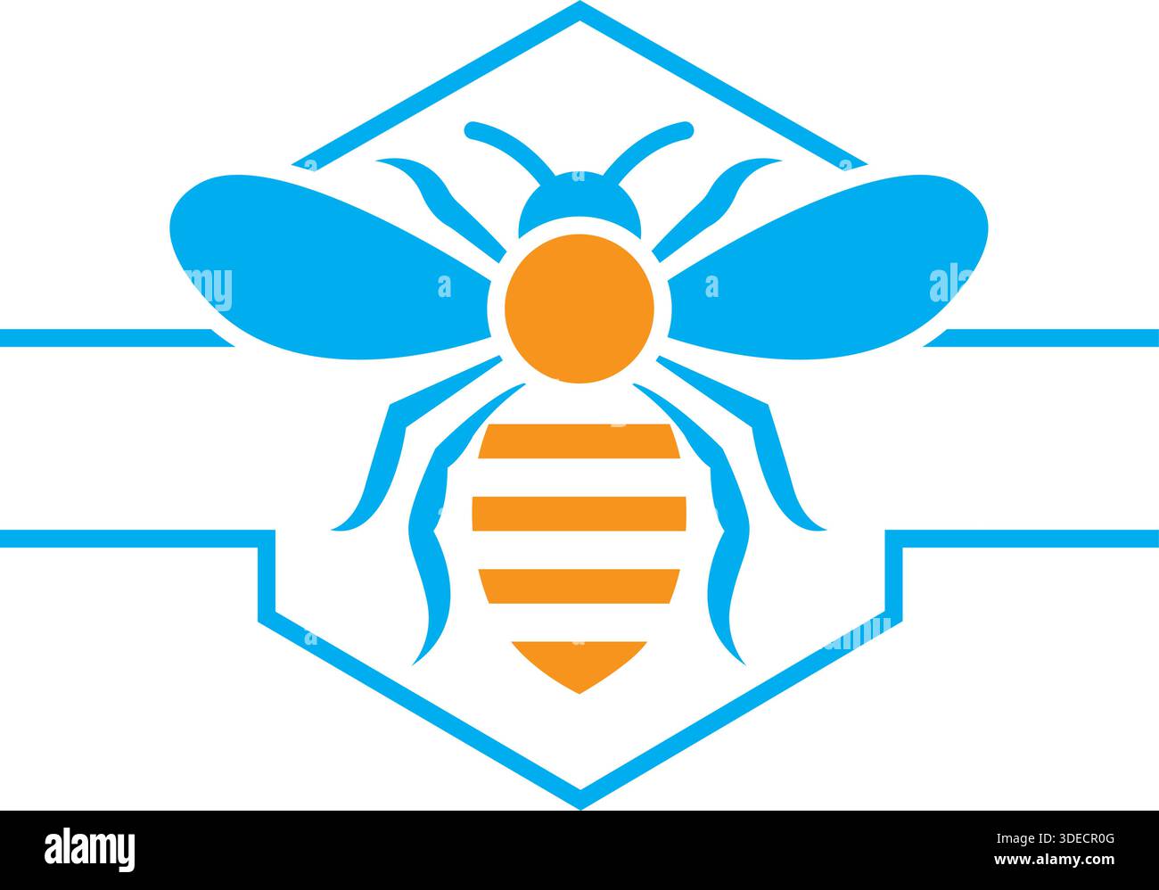 Bee Line Blume Natur Honig Logo Vorlage Design Icon Vektor Stock Vektor