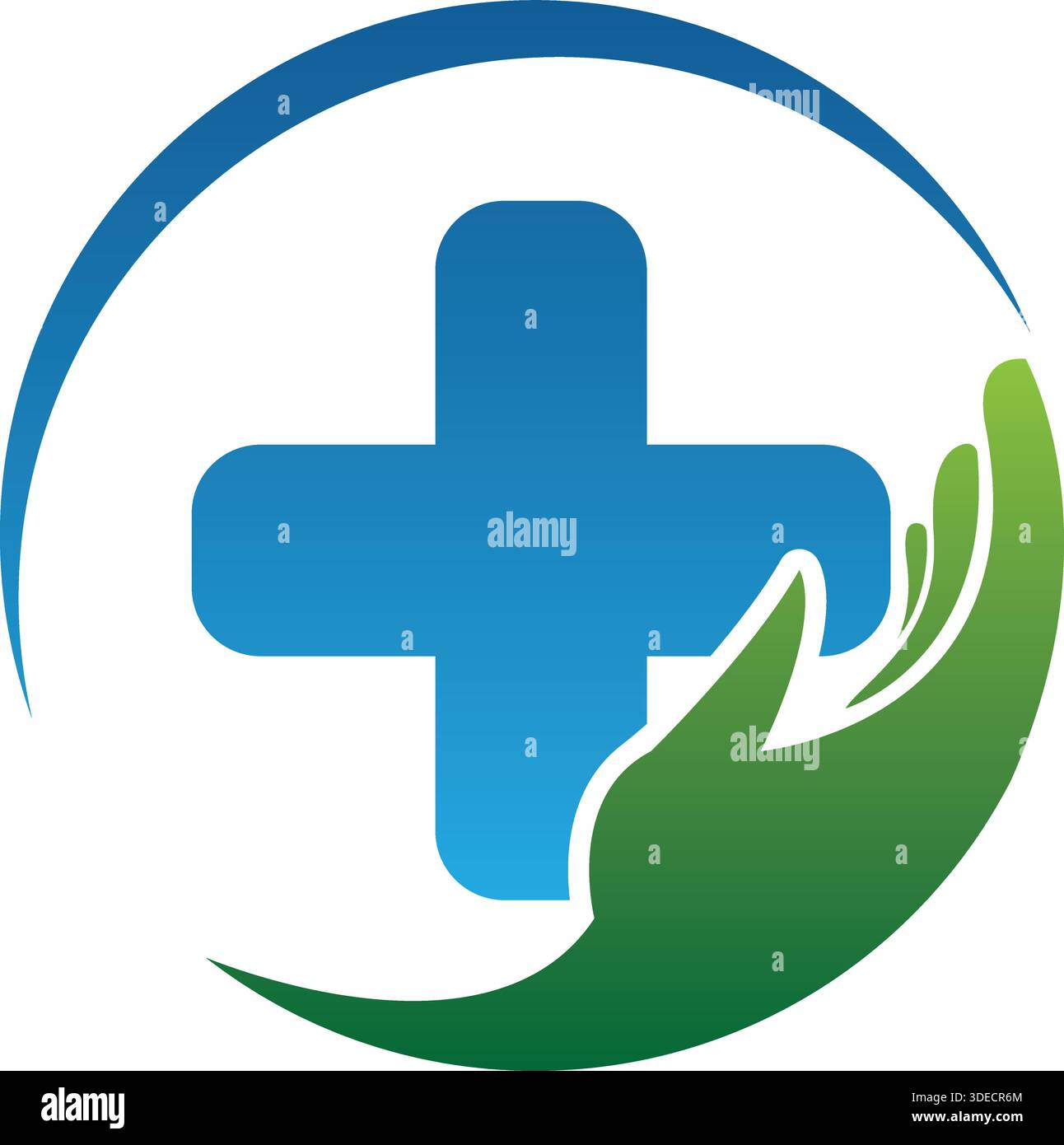 Medizinischer Cross Hand Health Care Schutz Logo Vorlage Vektor Design Stock Vektor