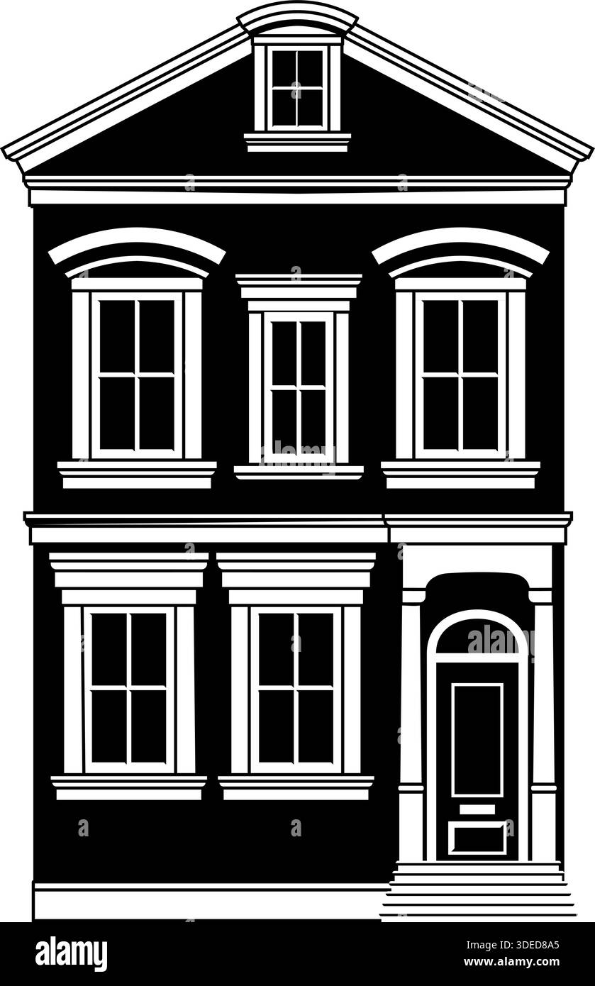 Haus Altes Gebäude Silhouette Illustration Stock Vektor