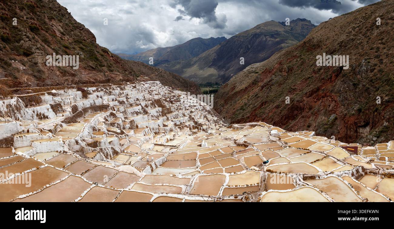 Salineras de Maras, Peru Stockfoto