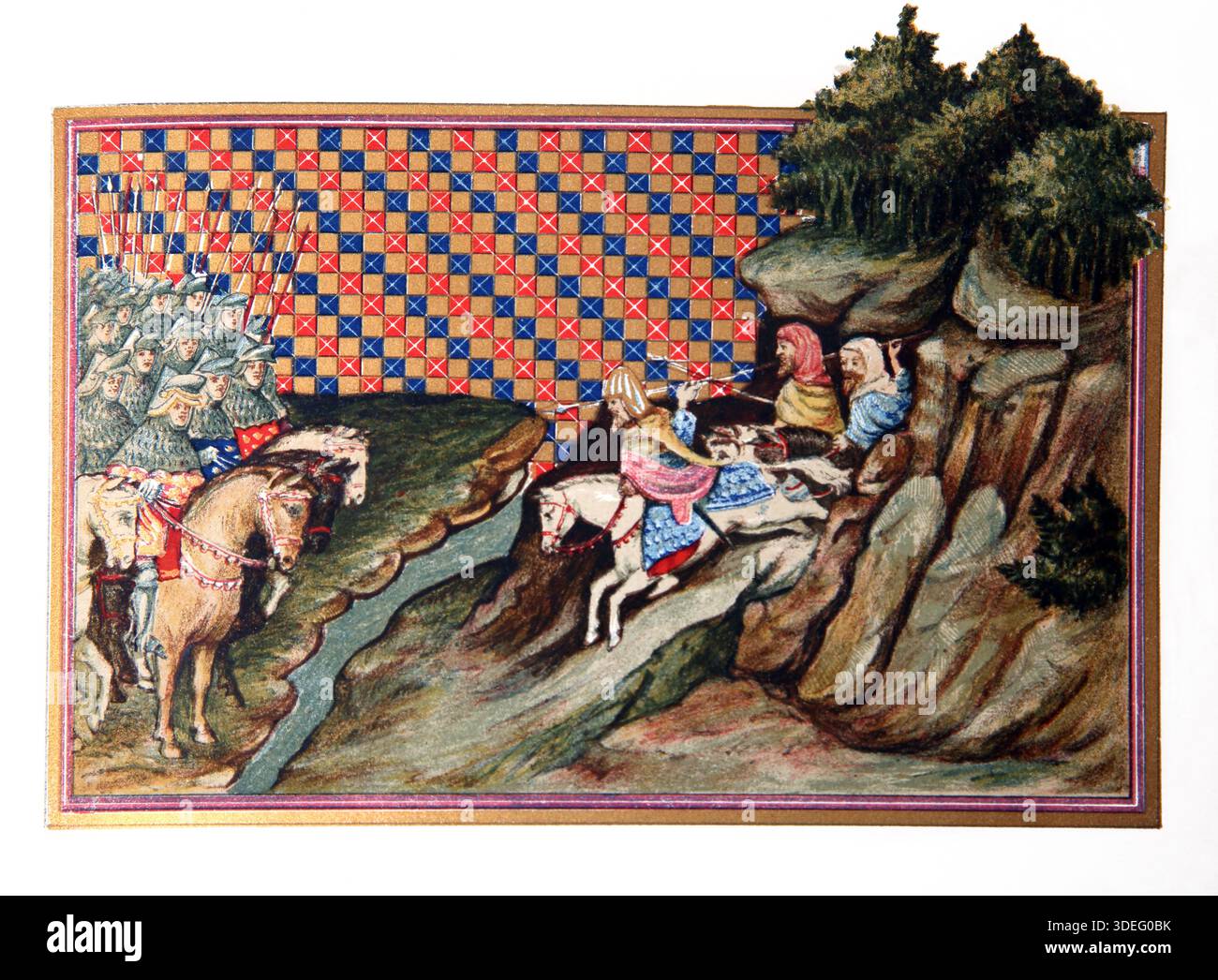 Illustration der Konferenz des Earl of Gloucester und eines gälischen Häuptlings eine Szene aus der Kampagne König Richard II in Irland (1394-1399) von Frau H. Stockfoto