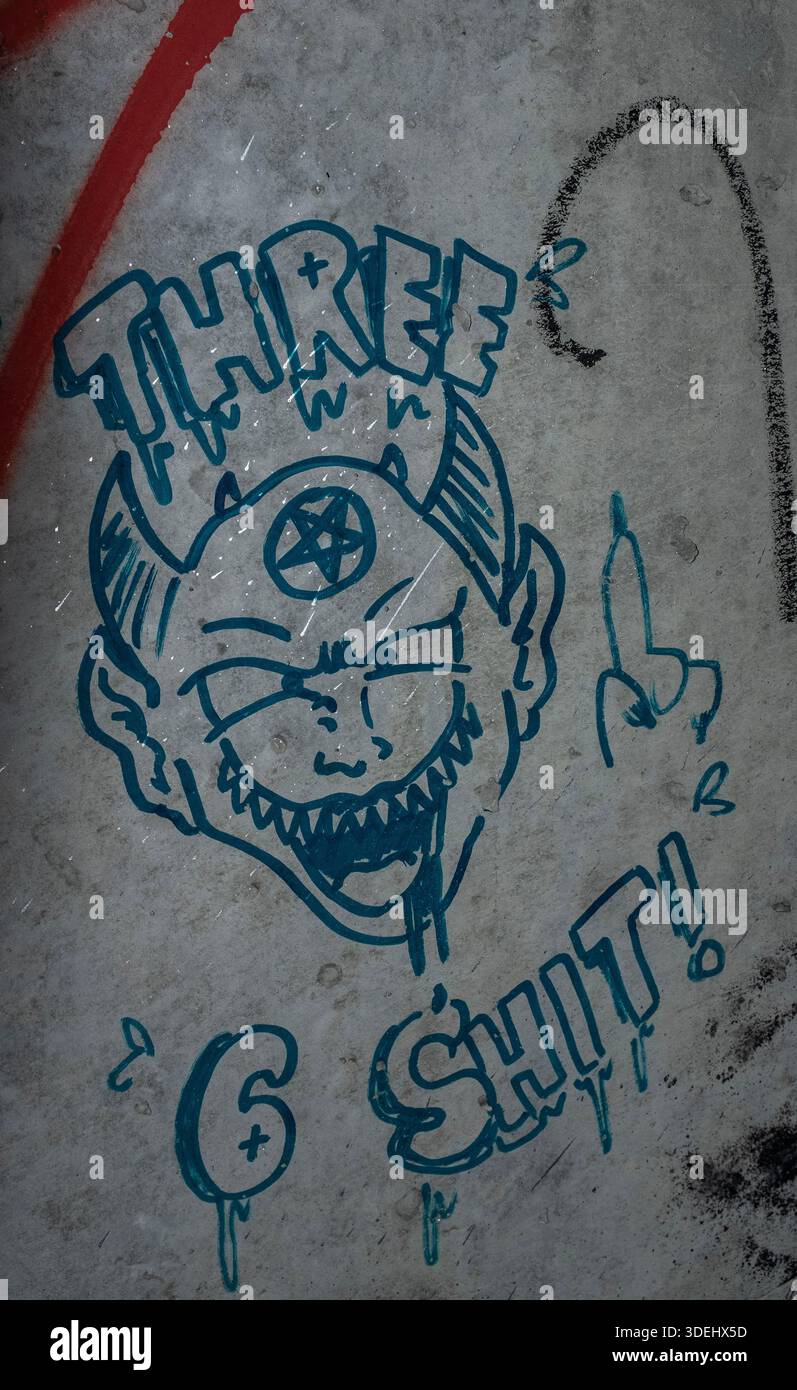 Graffiti in & im ' Hell's Gate Tunnel' Albuquerque, New Mexico Stockfoto