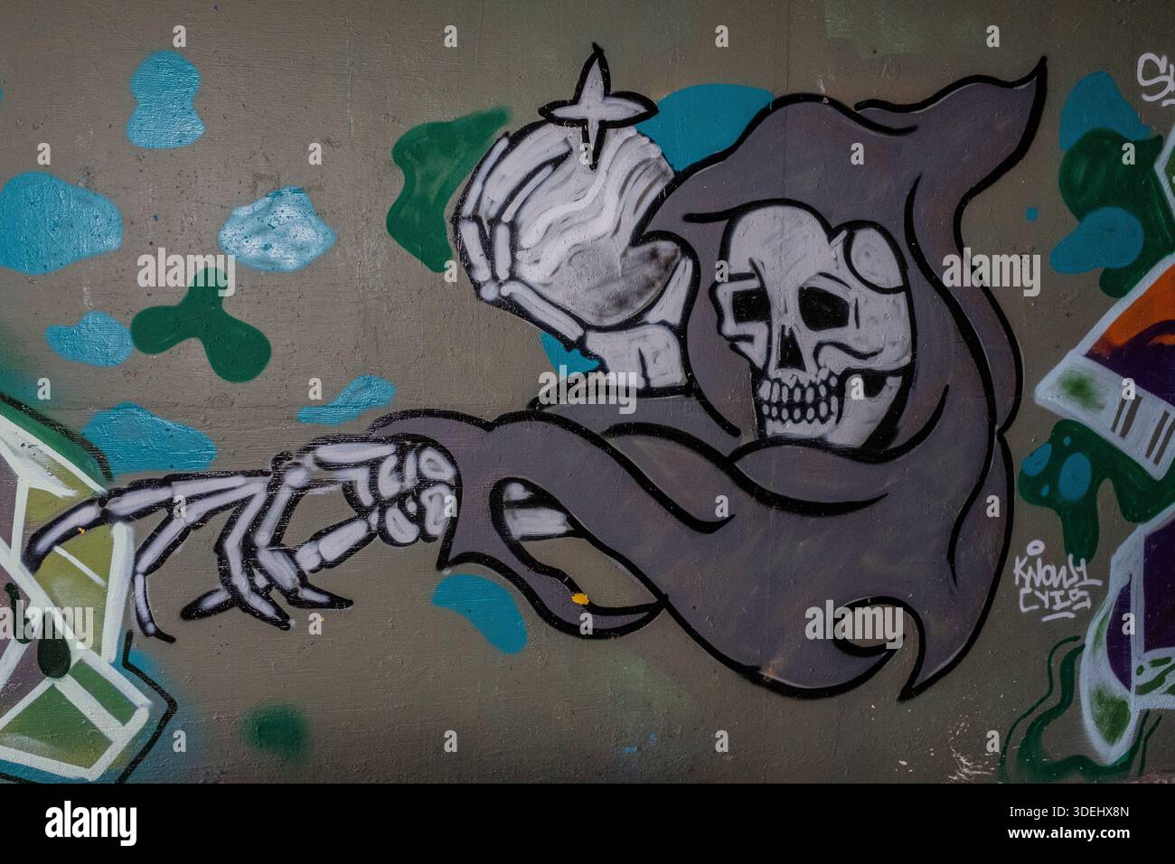 Graffiti in & im ' Hell's Gate Tunnel' Albuquerque, New Mexico Stockfoto