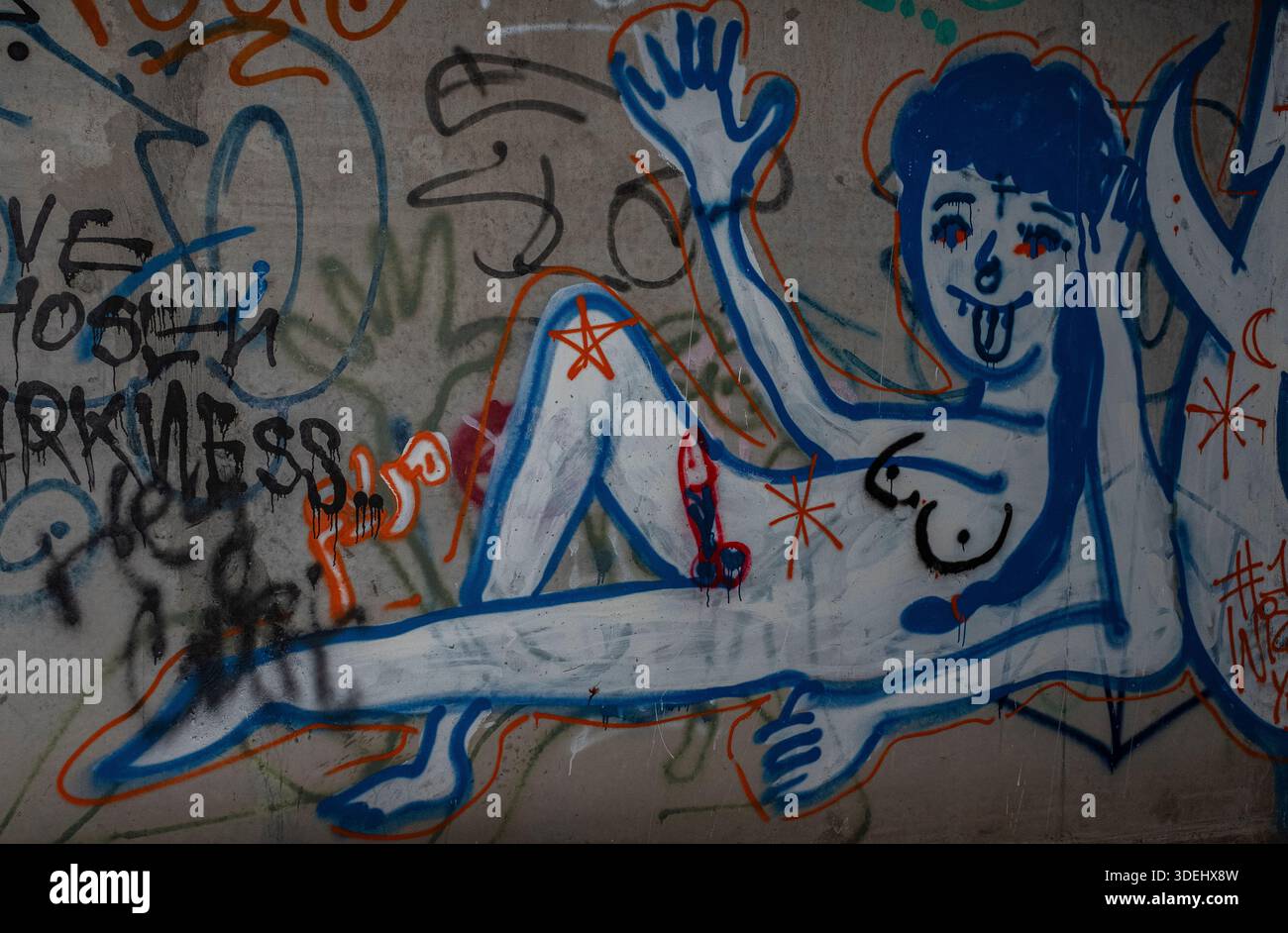 Graffiti in & im ' Hell's Gate Tunnel' Albuquerque, New Mexico Stockfoto