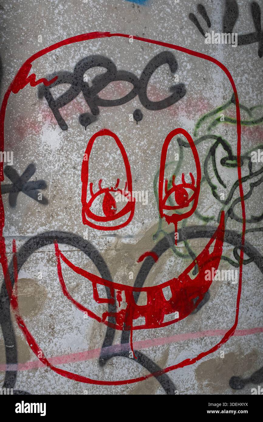 Graffiti in & im ' Hell's Gate Tunnel' Albuquerque, New Mexico Stockfoto