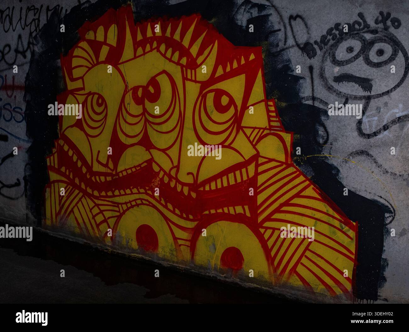 Graffiti in & im ' Hell's Gate Tunnel' Albuquerque, New Mexico Stockfoto