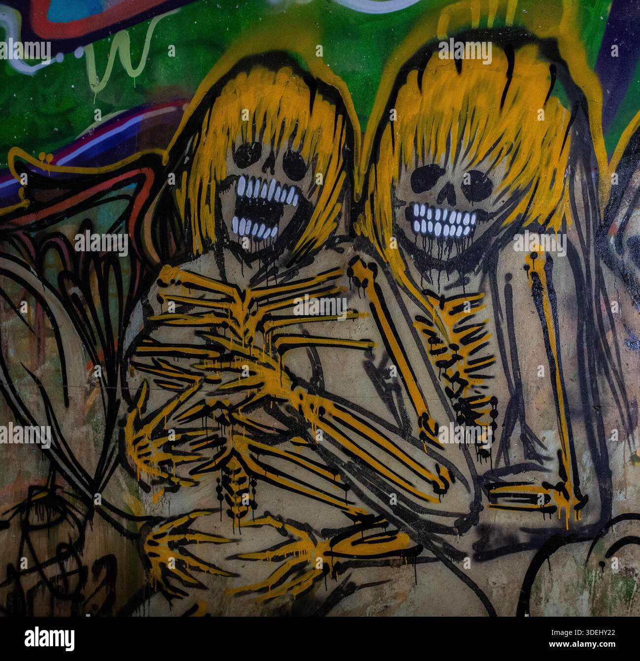 Graffiti in & im ' Hell's Gate Tunnel' Albuquerque, New Mexico Stockfoto