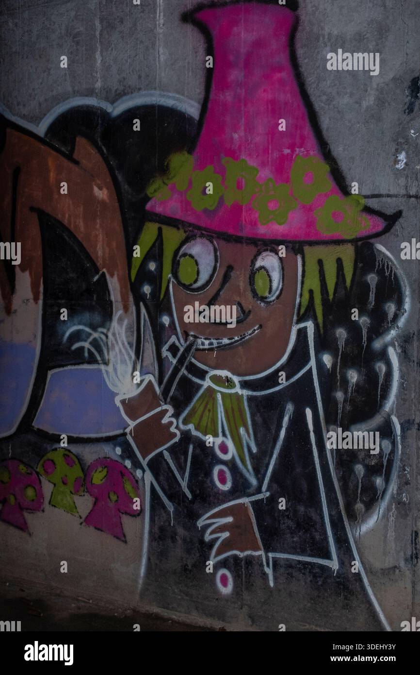 Graffiti in & im ' Hell's Gate Tunnel' Albuquerque, New Mexico Stockfoto
