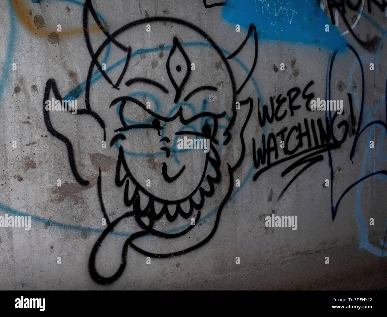 Graffiti in & im ' Hell's Gate Tunnel' Albuquerque, New Mexico Stockfoto