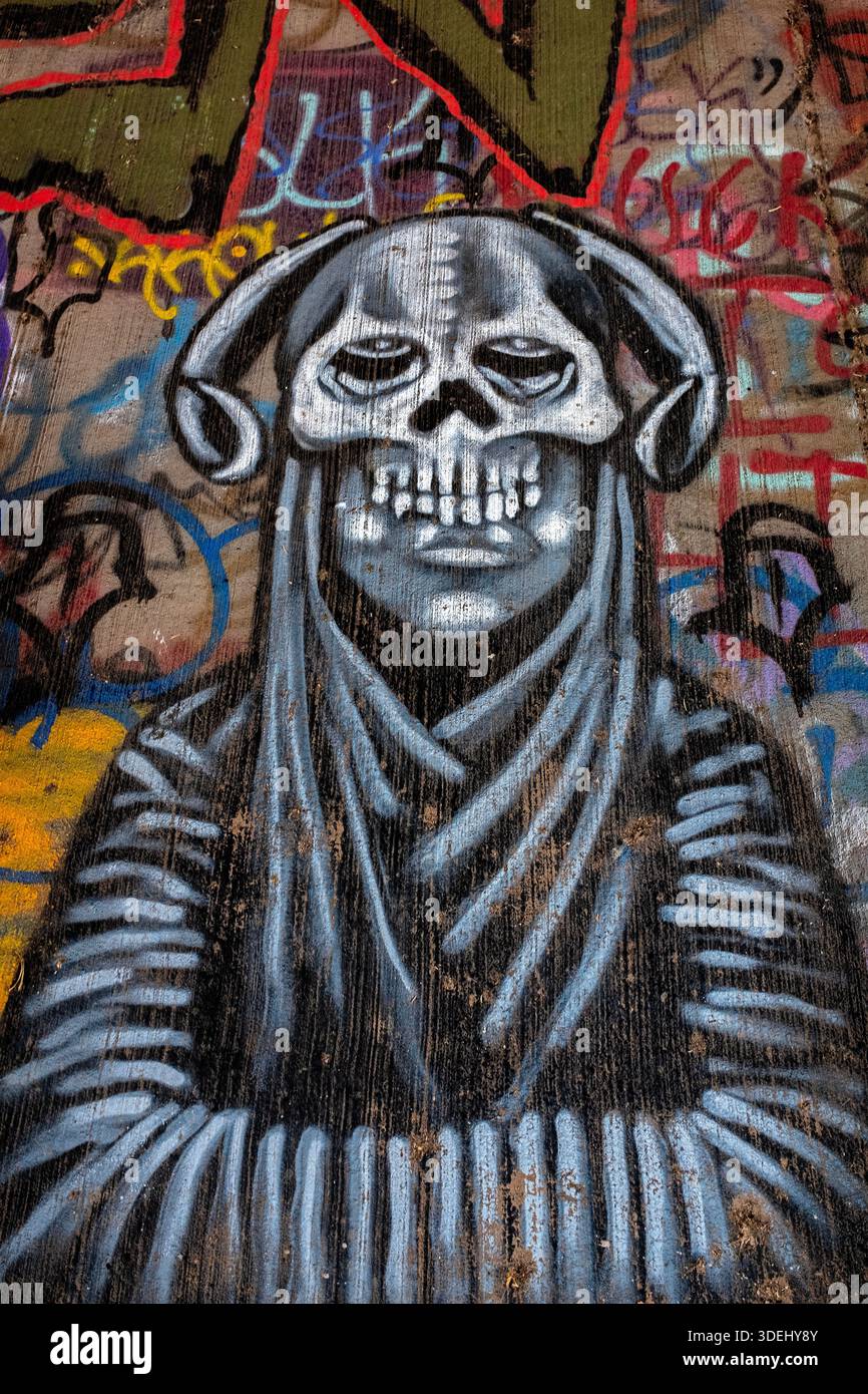 Graffiti in & im ' Hell's Gate Tunnel' Albuquerque, New Mexico Stockfoto