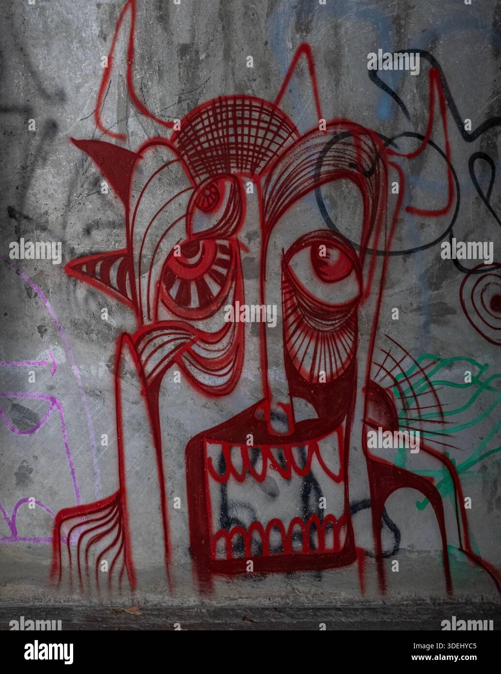 Graffiti in & im ' Hell's Gate Tunnel' Albuquerque, New Mexico Stockfoto