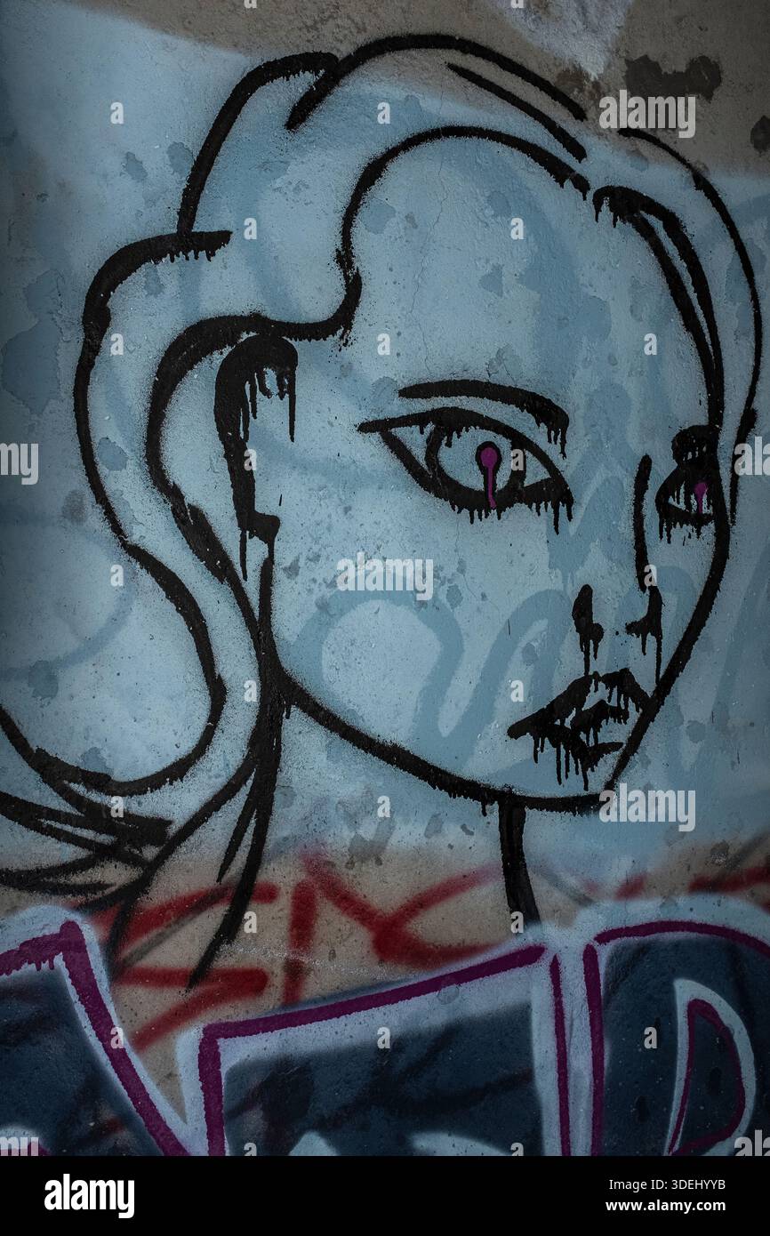 Graffiti in & im ' Hell's Gate Tunnel' Albuquerque, New Mexico Stockfoto