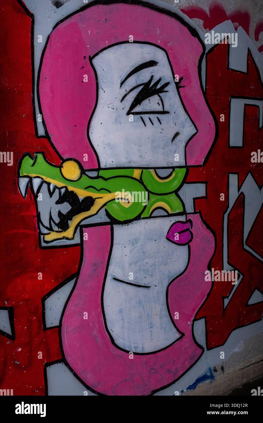 Graffiti in & im ' Hell's Gate Tunnel' Albuquerque, New Mexico Stockfoto