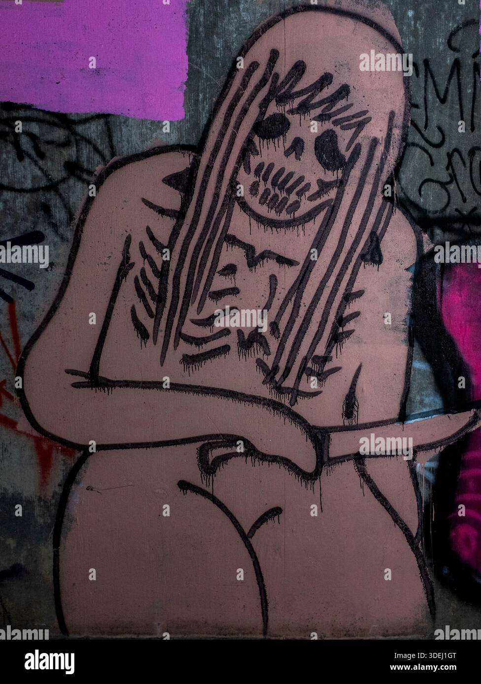 Graffiti in & im ' Hell's Gate Tunnel' Albuquerque, New Mexico Stockfoto