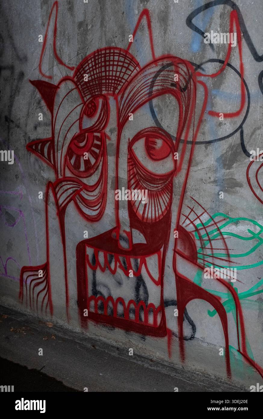 Graffiti in & im ' Hell's Gate Tunnel' Albuquerque, New Mexico Stockfoto