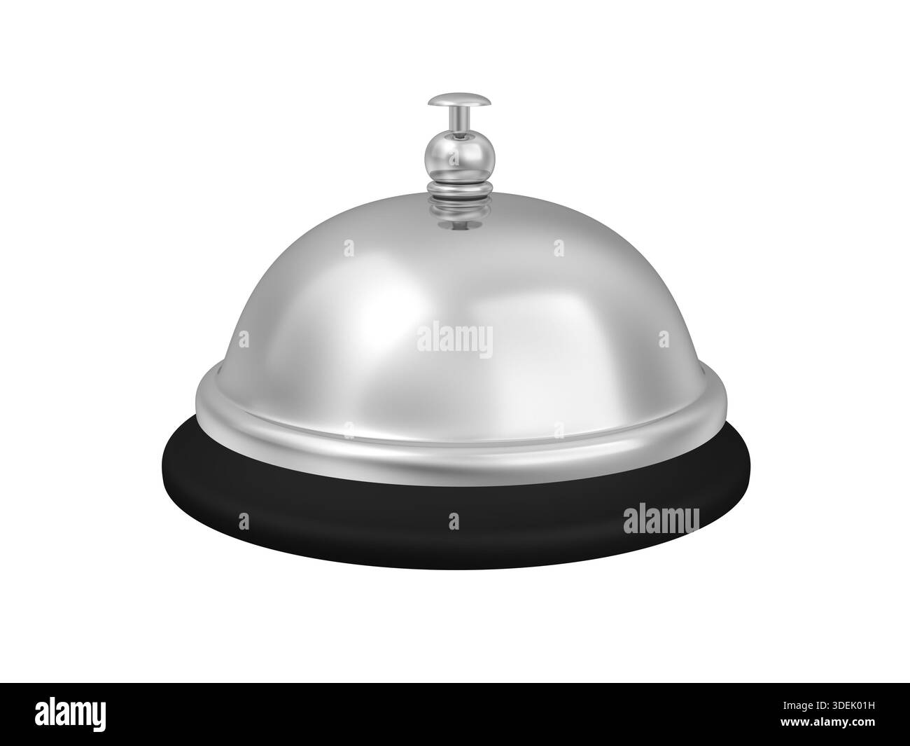 Rufen Sie die Glocke an. Isoliert. Empfangsglocke. 3D-Abbildung. Stockfoto