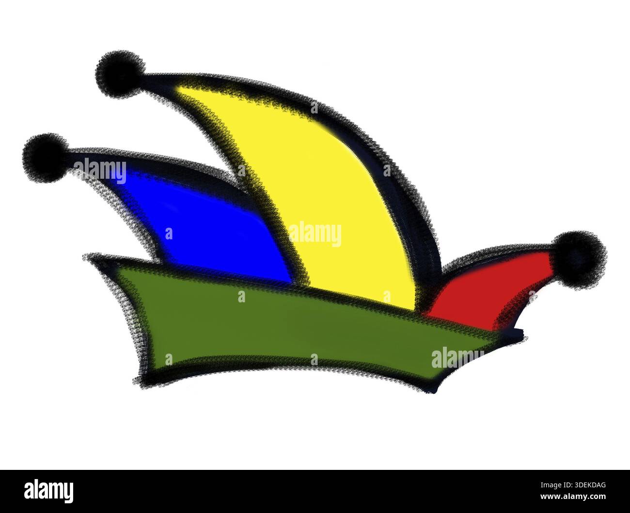 Narrenkappe aus dem Karneval. Narrenmütze. Icon Cartoon Clipart Stockfoto
