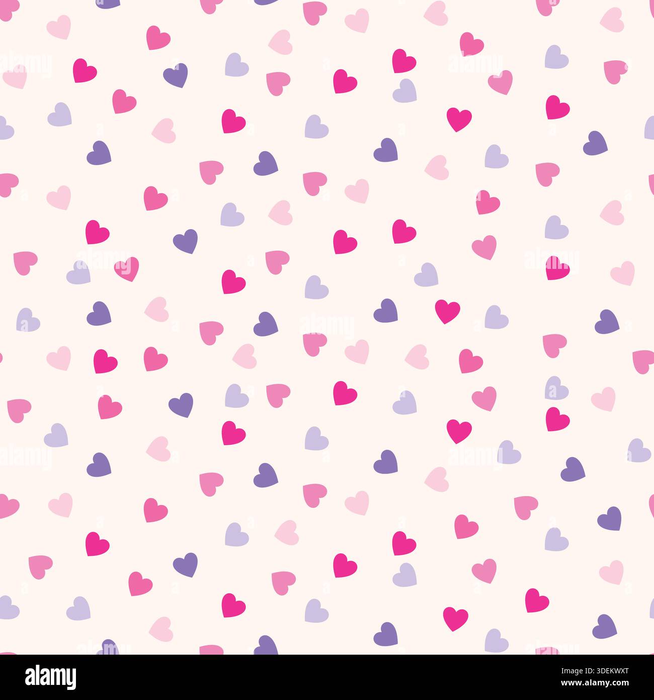 Love Pattern mit Konfetti Nubes. Handgezeichnetes Herzdesign. Happy Valentinstag Hintergrund perfekt für Einladungen, Karten, Druck, Kleidung, Poster, Web Stock Vektor