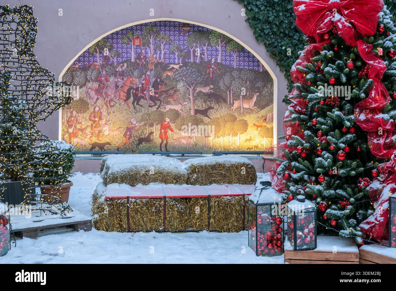 Weihnachtsdekoration in der Altstadt, Vilnius, Litauen Stockfoto