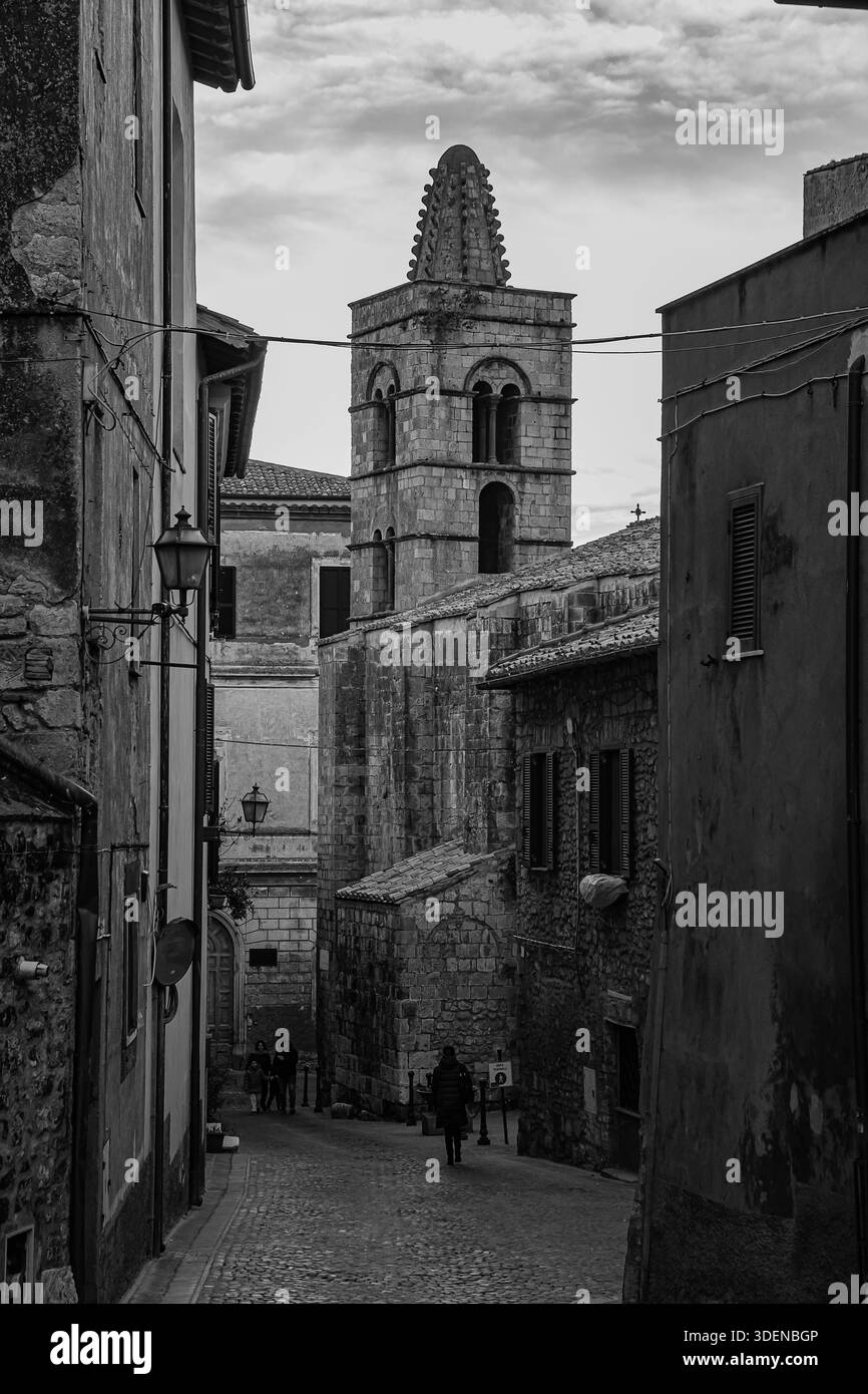 Das mittelalterliche Dorf Tarquinia Stockfoto