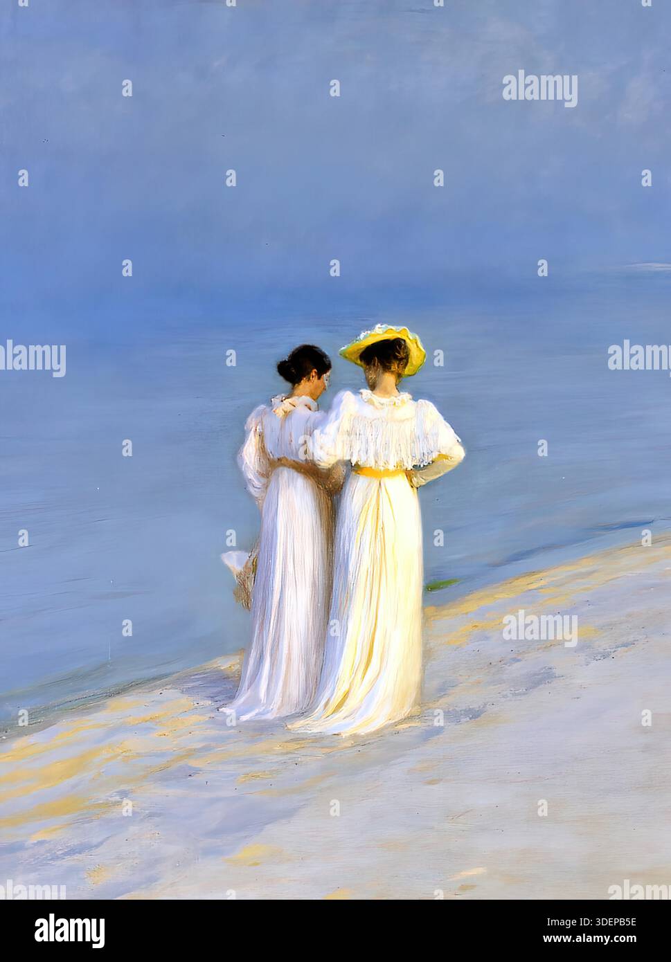 Sommerabend am Strand von Skagen, 1899, P.S. Krøyer, Impressionismus Stock Vektor