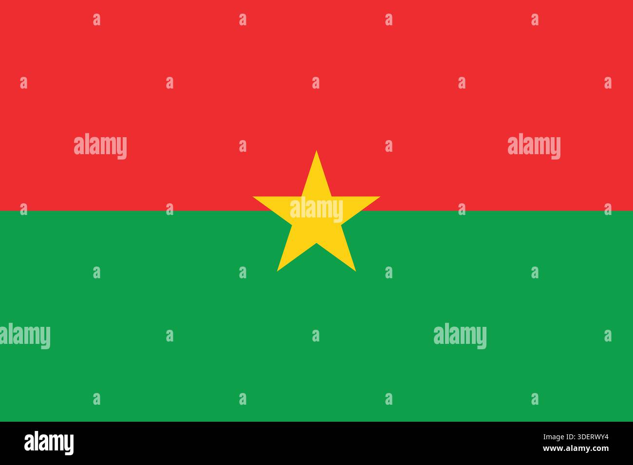 Burkina faso Nationalflagge flache Vektor-Illustration. Geeignet für Bildungs-, Kultur- und redaktionelle Zwecke. Stock Vektor
