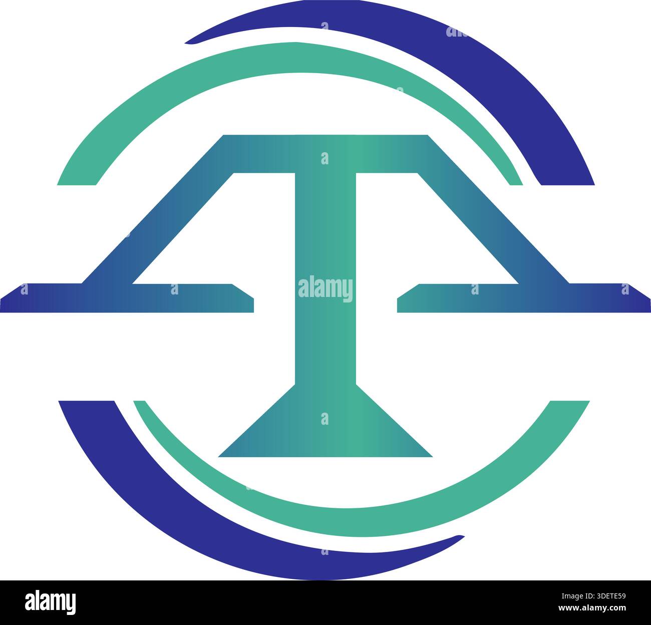 Circle Modern T Letter Logo-Design Stock Vektor