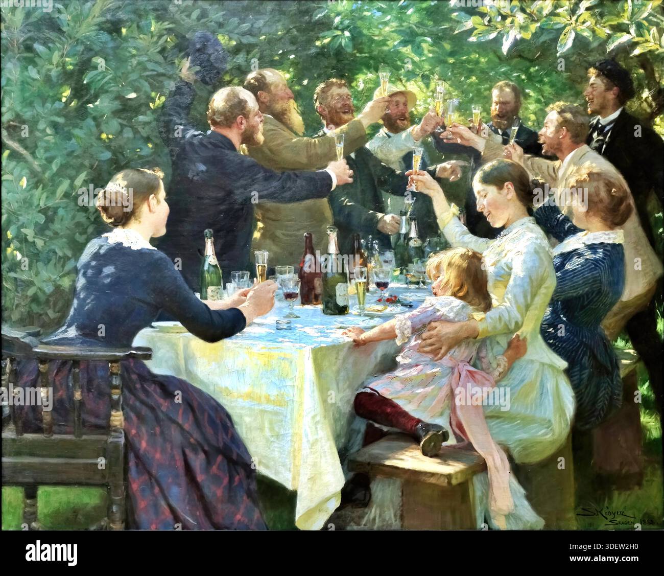 Hip Hurrah Artists Party auf Skagen 1888 P.S. Krøyer Stock Vektor