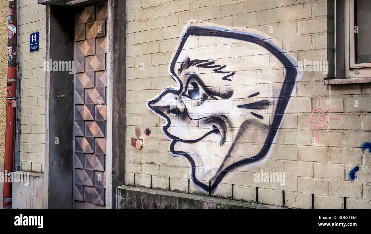 Graffiti in Schwabing in München. Stockfoto