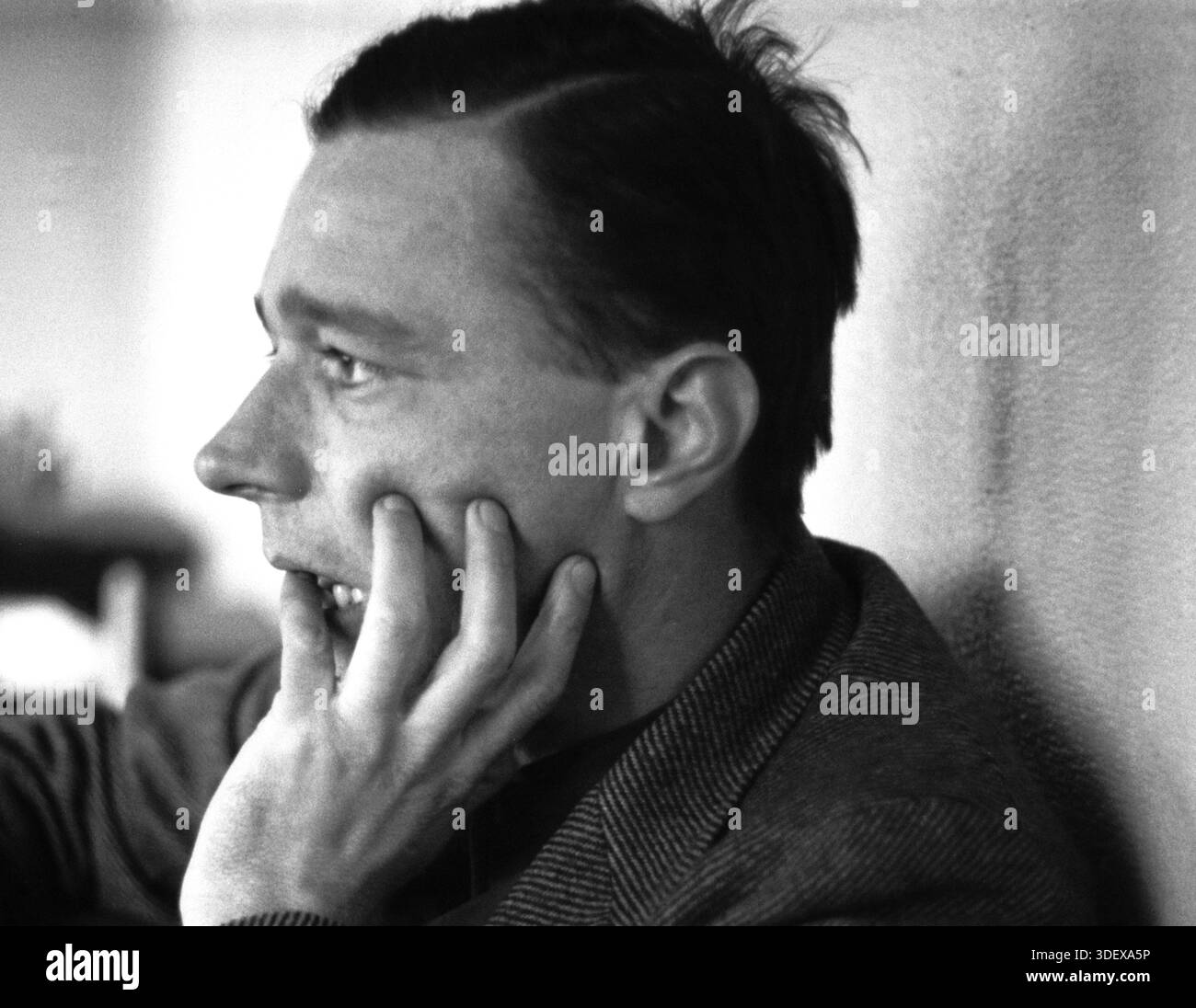 Walker Evans, Profil, Hand an Gesicht Stockfoto