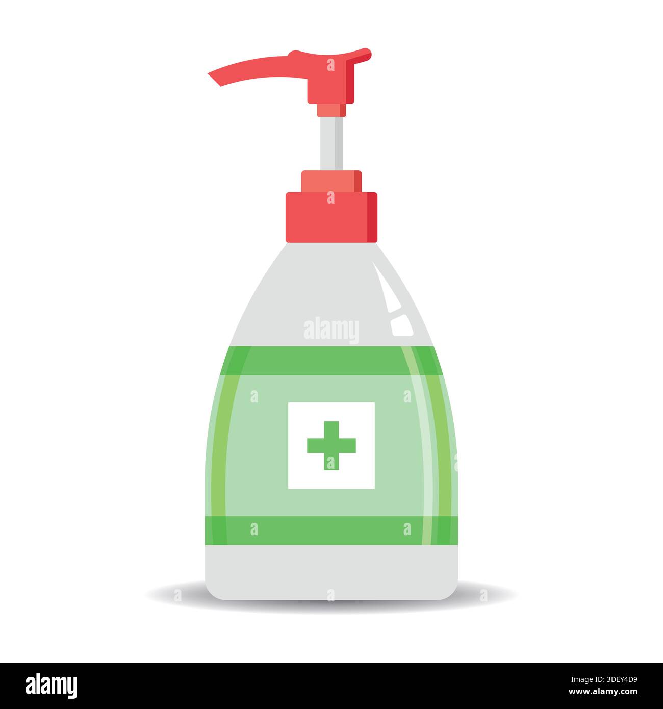 Realistische Flasche Handdesinfektionsmittel mit Pumpspender Vektor-Illustration Stock Vektor