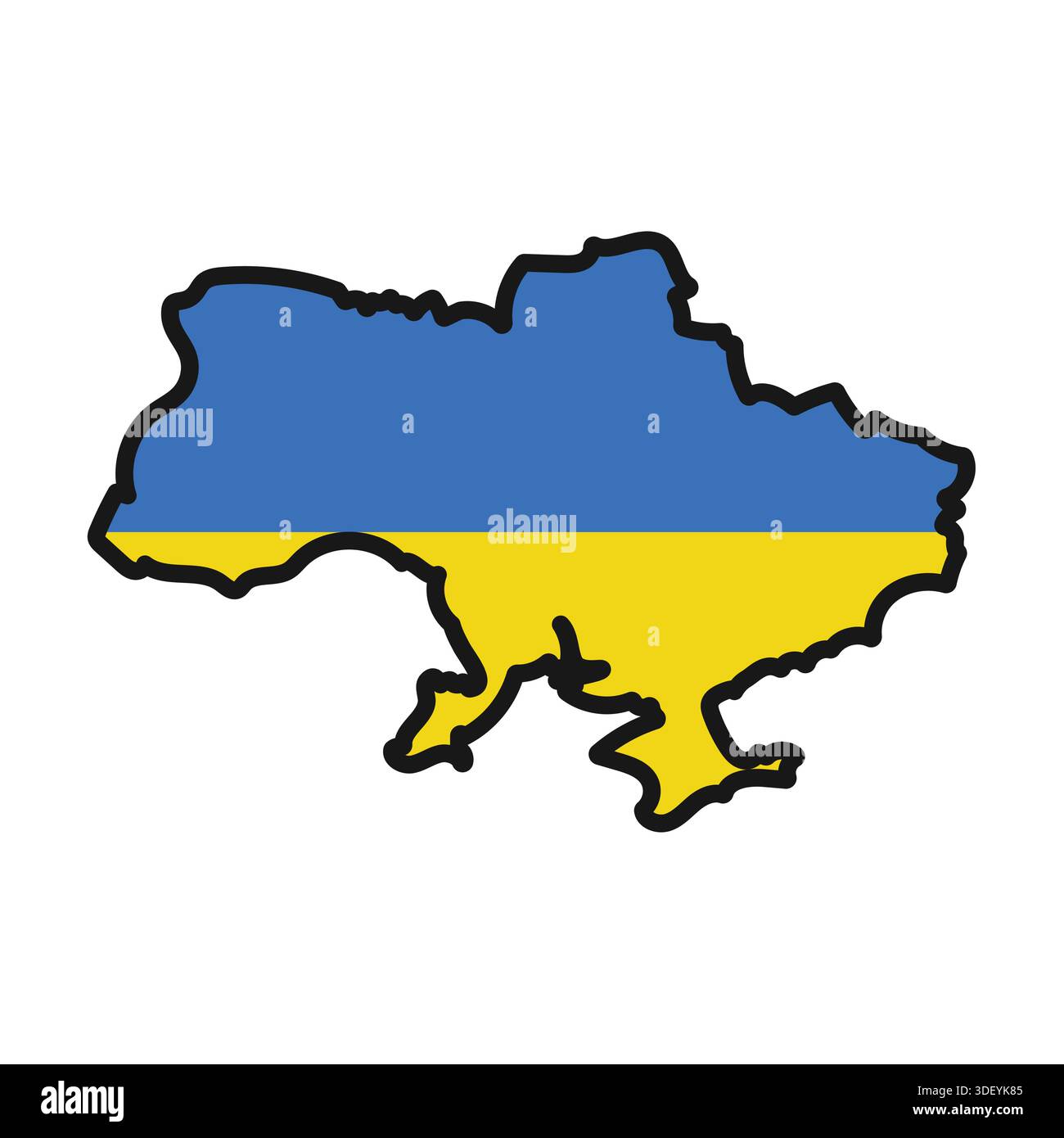 UKRAINE-Karte mit Flagge im Hauptteil Stock Vektor