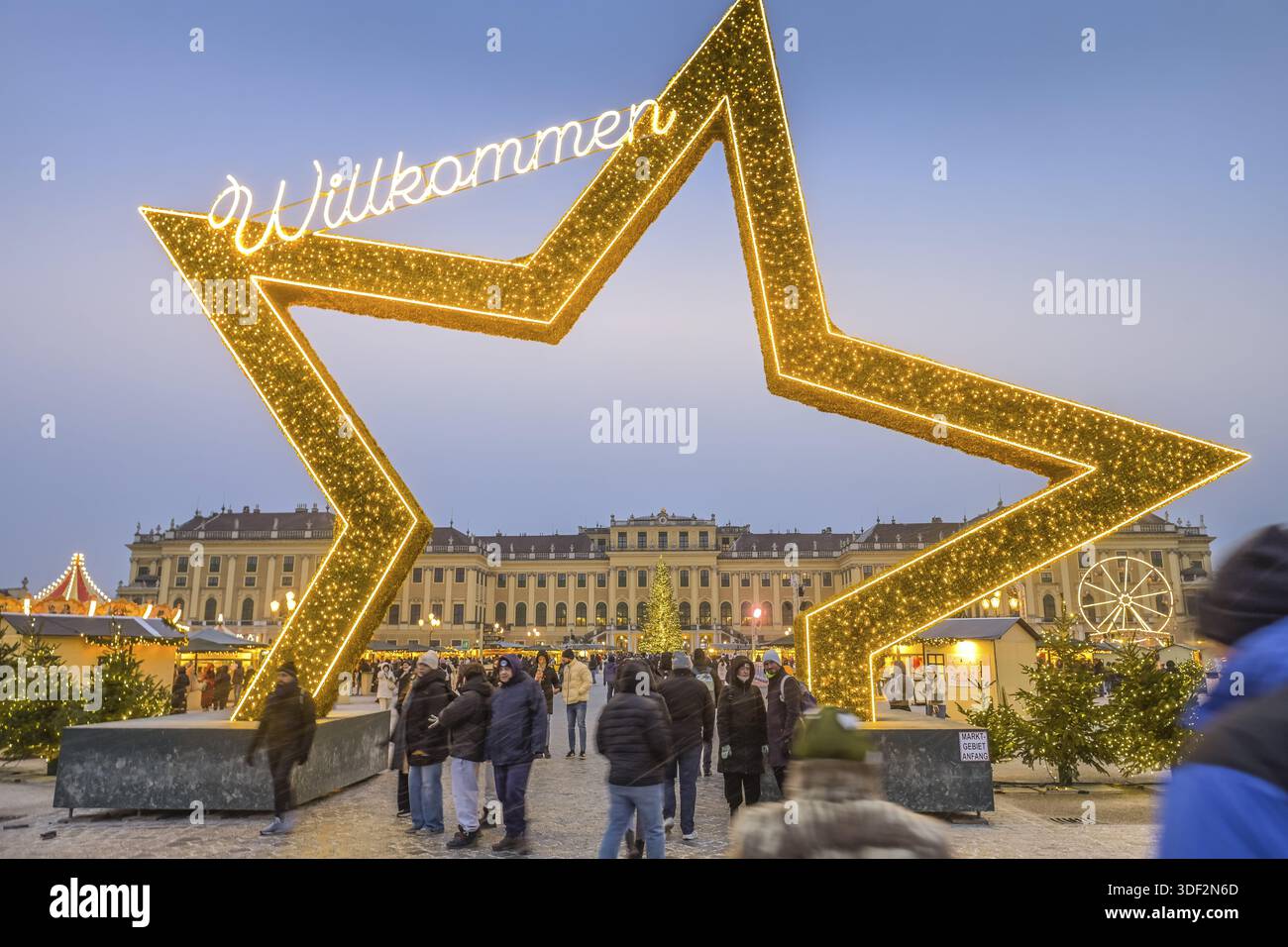 Weihnachtsmarkt, Schloss Schönbrunn, Wien, Österreich Stockfoto