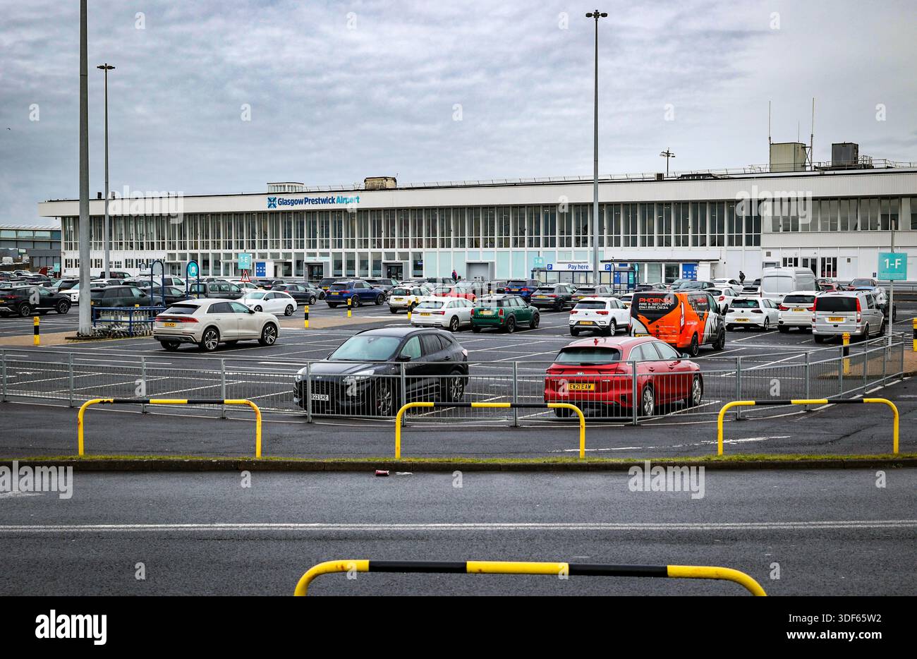 Außenansicht des Glasgow Prestwick Airport, Ayrshire, Schottland, Großbritannien Stockfoto