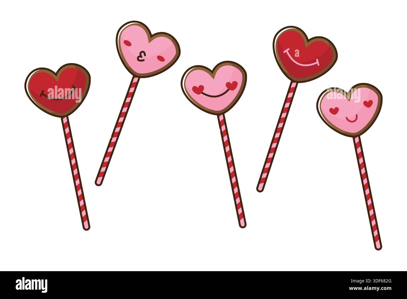 Niedliche Valentinskeks-Illustration mit Herzformen, die süße und verspielte Vibes für Food Design, Backwaren Branding und festliche Grafiken einfangen Stock Vektor