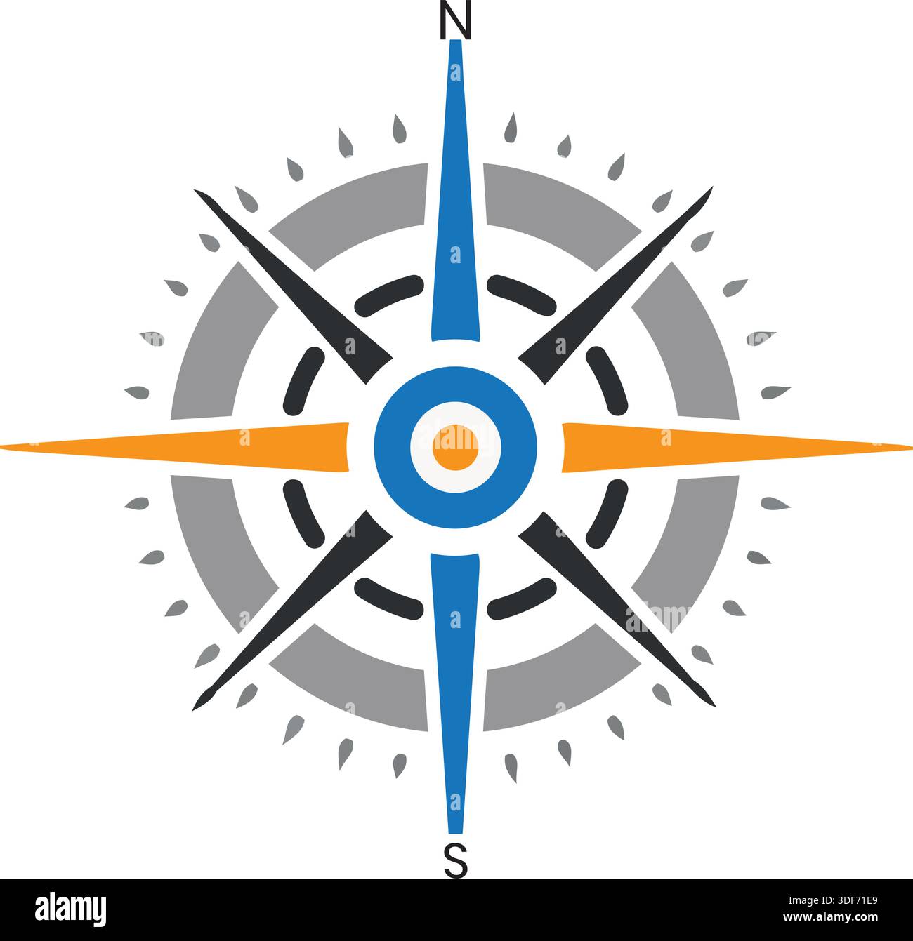 Kompasssymbol Navigation und Richtungsgrafik-Logo-Illustration Stock Vektor