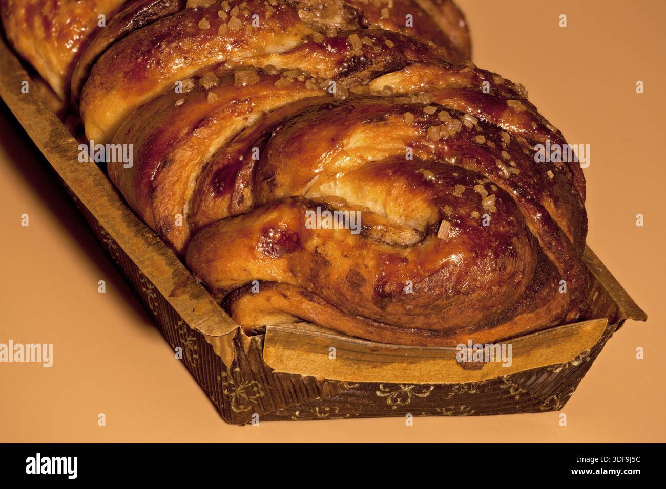 Rötliche süßer hausgemachten Kuchen roll Makroaufnahme Stockfoto