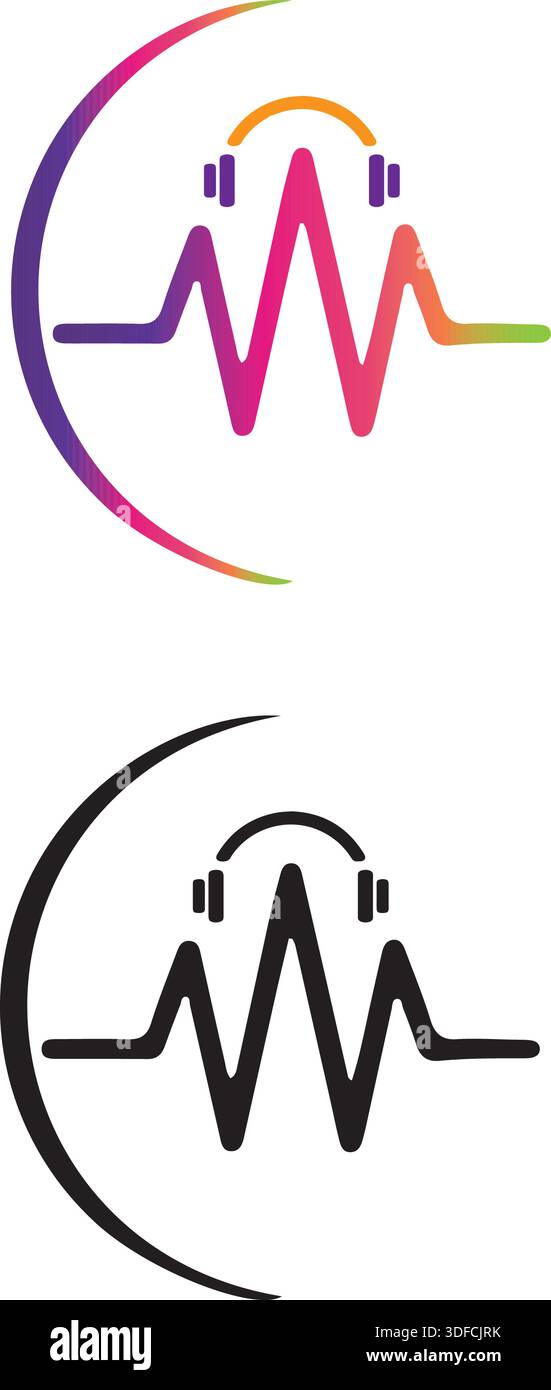 Schallwelle Abbildung logo Vektor icon Vorlage Stock Vektor