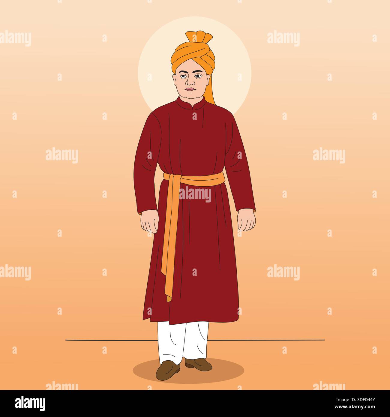 Swami Vivekananda Jayanti am 12. Januar Stock Vektor