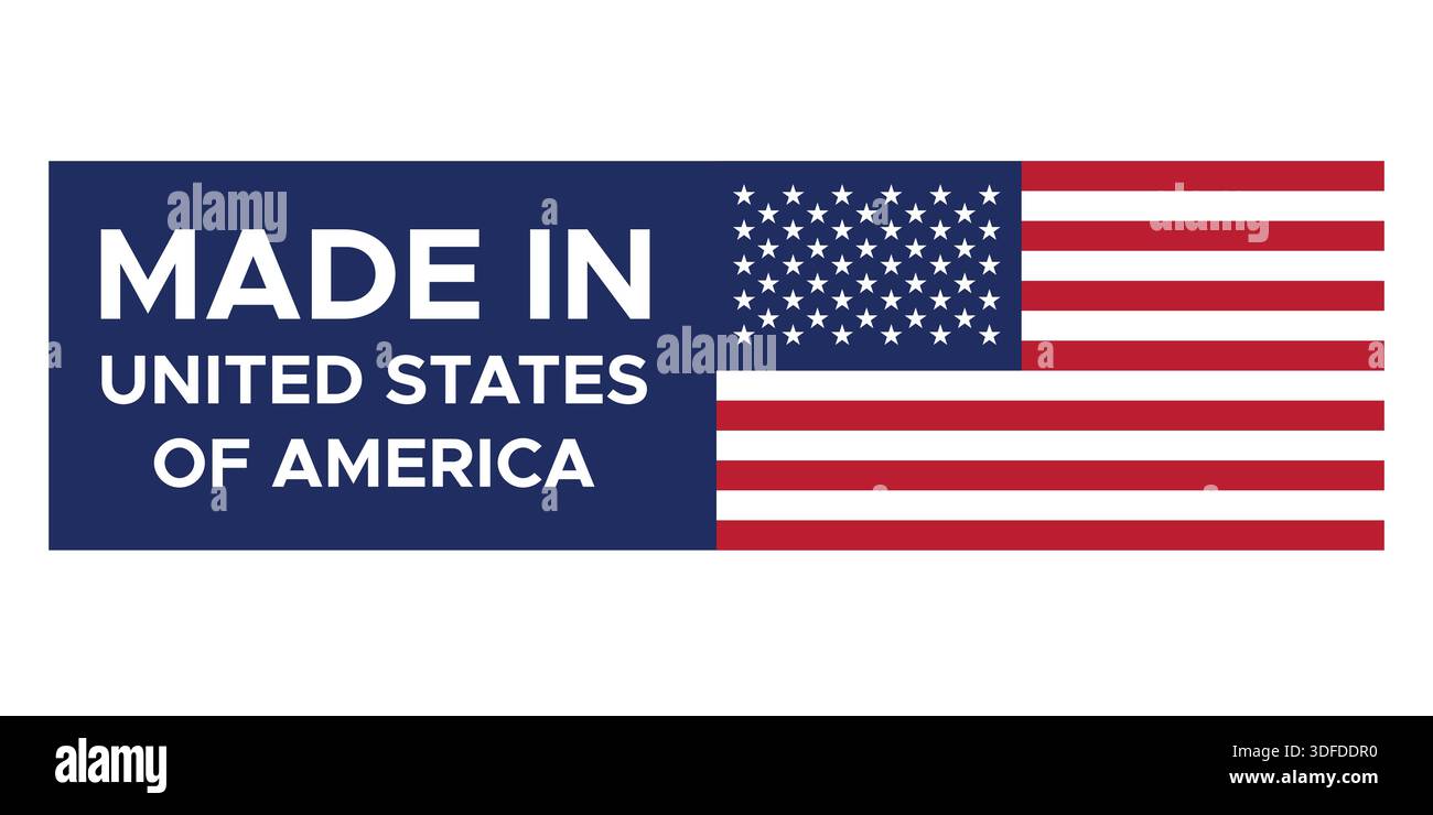 Stempellabel Made in USA Stock Vektor