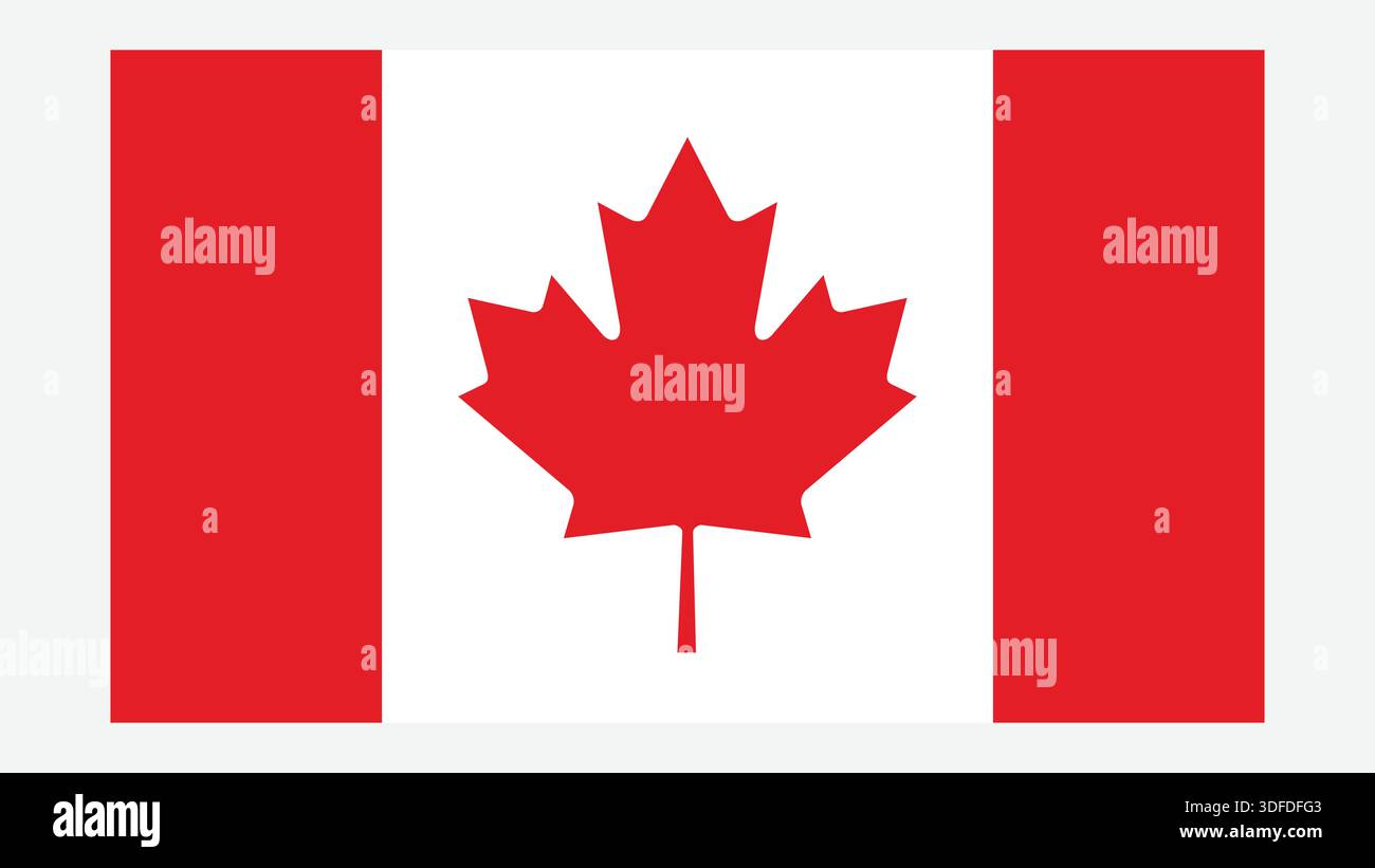 KANADA-Flagge mit Originalfarbe Stock Vektor