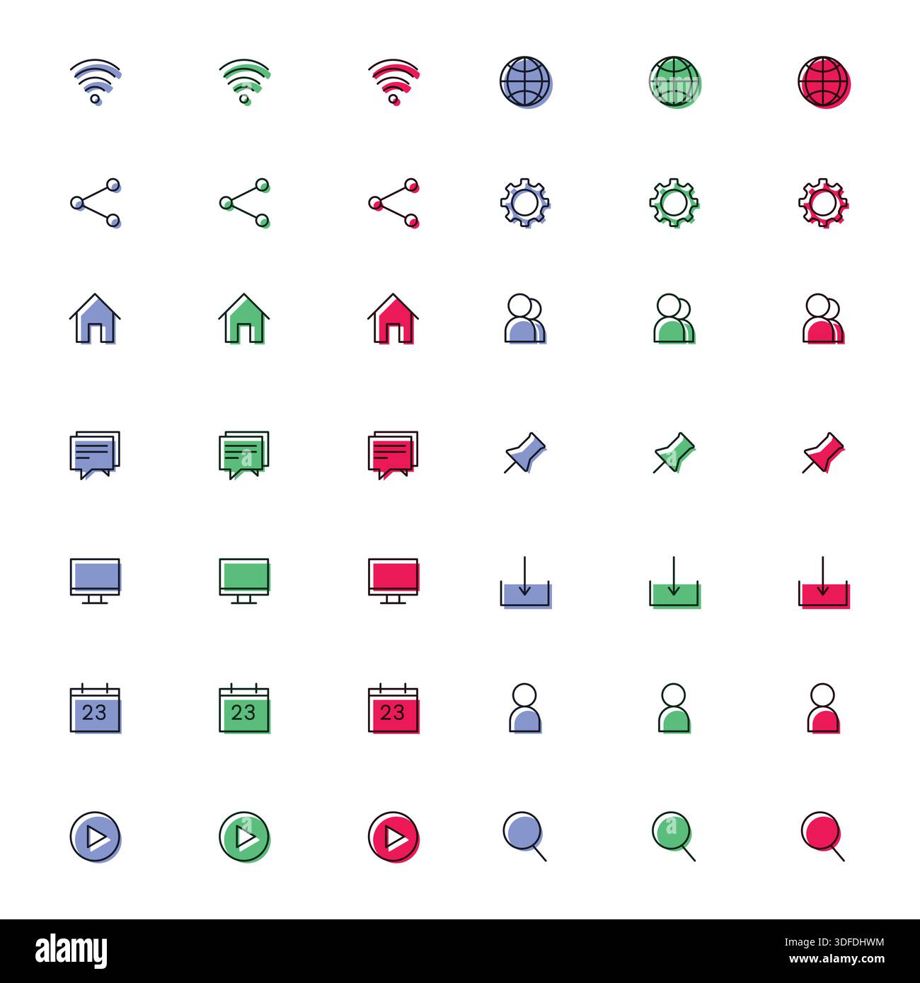 Vektor mit Symbolsatz entwerfen Stock Vektor