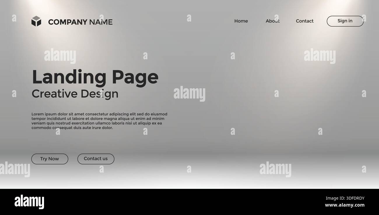 Elegante professionelle Landing-Page-Vorlage mit modernen Formen Stock Vektor