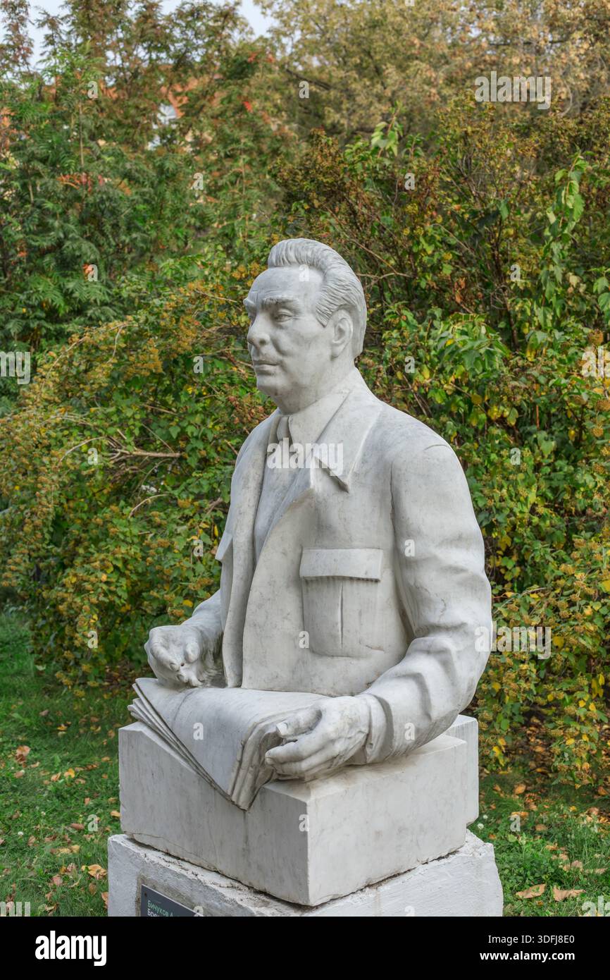 Denkmal für Leonid Breschnew, Führer der Sowjetunion, 1981, Marmor, Muzeon Park der Künste, Moskau, Russland Stockfoto