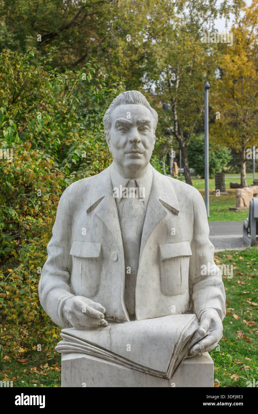 Denkmal für Leonid Breschnew, Führer der Sowjetunion, 1981, Marmor, Muzeon Park der Künste, Moskau, Russland Stockfoto