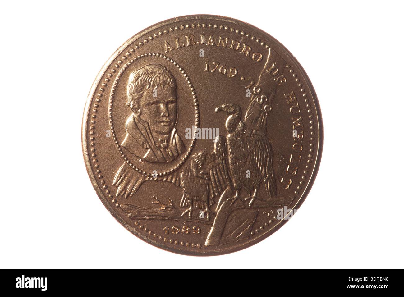 Kubanische Gedenkmünze mit Alejandro de Humboldt Stockfoto