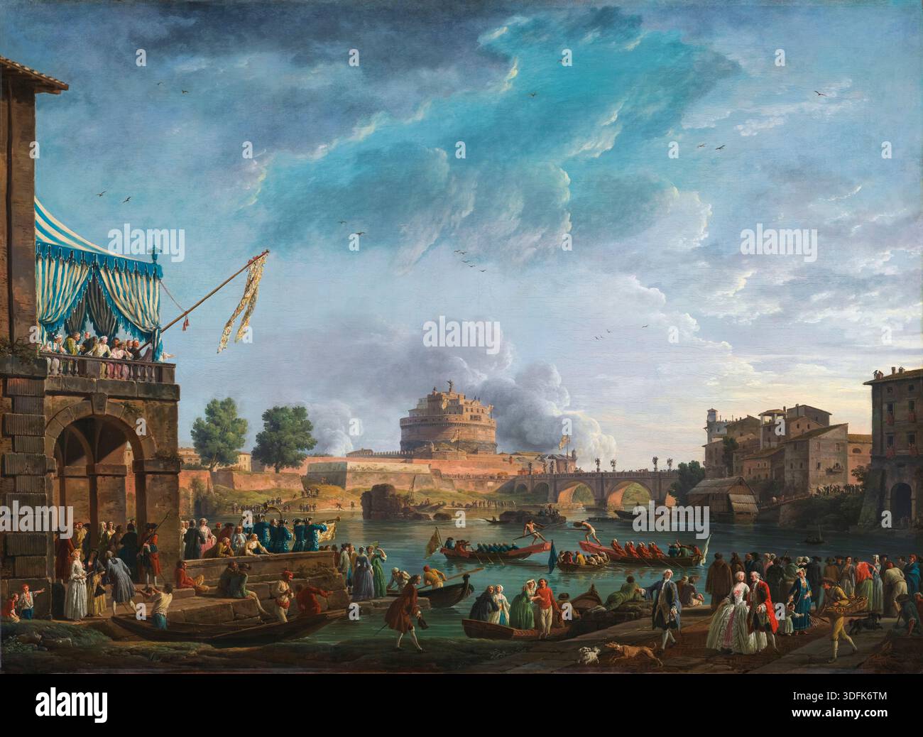 Claude Joseph Vernet, Ein Sportwettbewerb auf dem Tiber, Gemälde in Öl auf Leinwand, 1750 Stockfoto